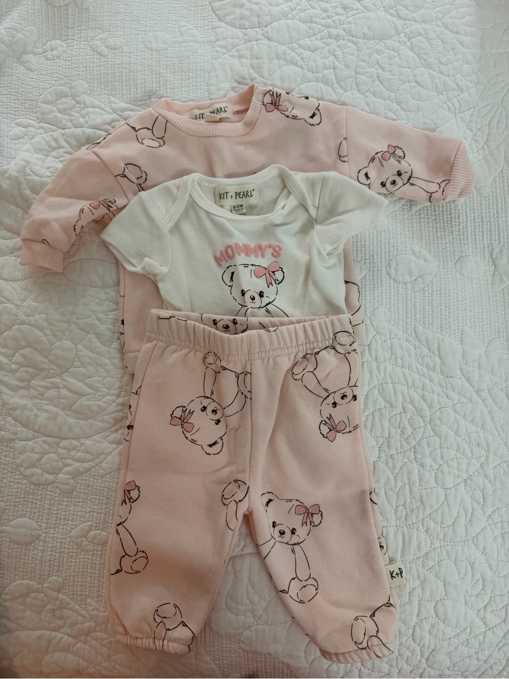 Baby Girls' Pink Teddy Pajama Set